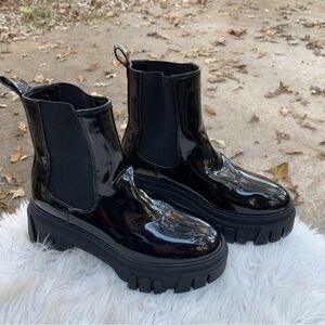 Chinese Laundry Black Patent Leather Boots Size 7